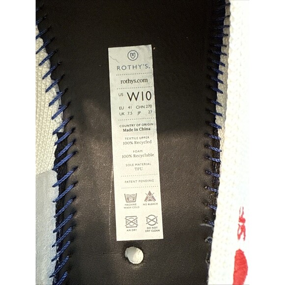 ROTHYS Size 10 Limited Edition SF Pride White Rainbow Stripe Slip On Sneakers - Picture 7 of 16